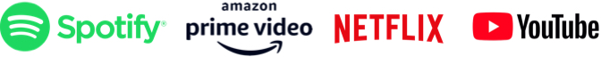 logos of spotify amazon-prime netflix and youtube 